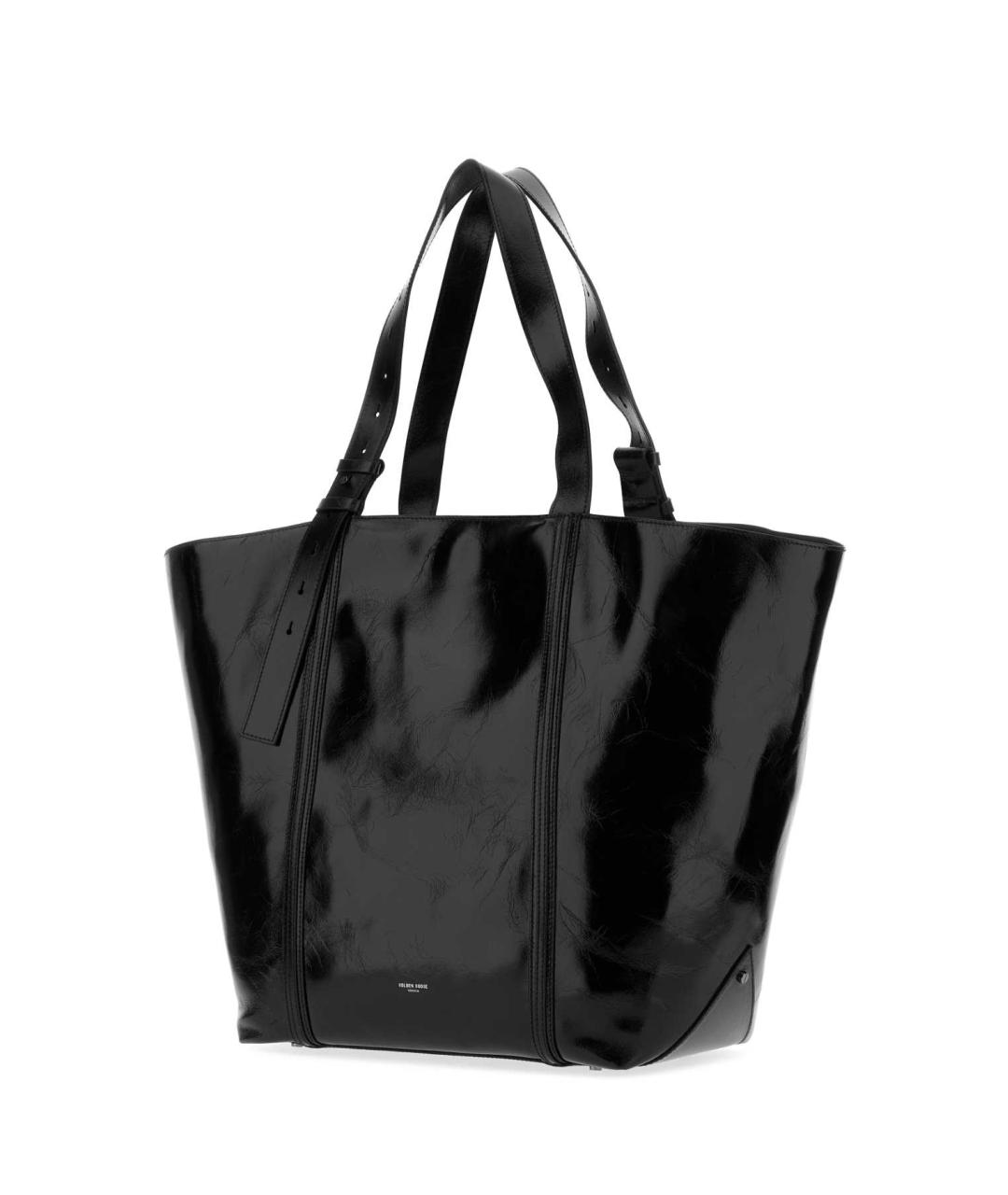 GOLDEN GOOSE DELUXE BRAND Черная кожаная сумка тоут, фото 2