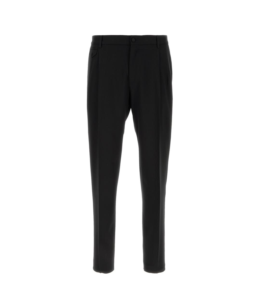 DOLCE&GABBANA Черные шерстяные повседневные брюки, фото 1