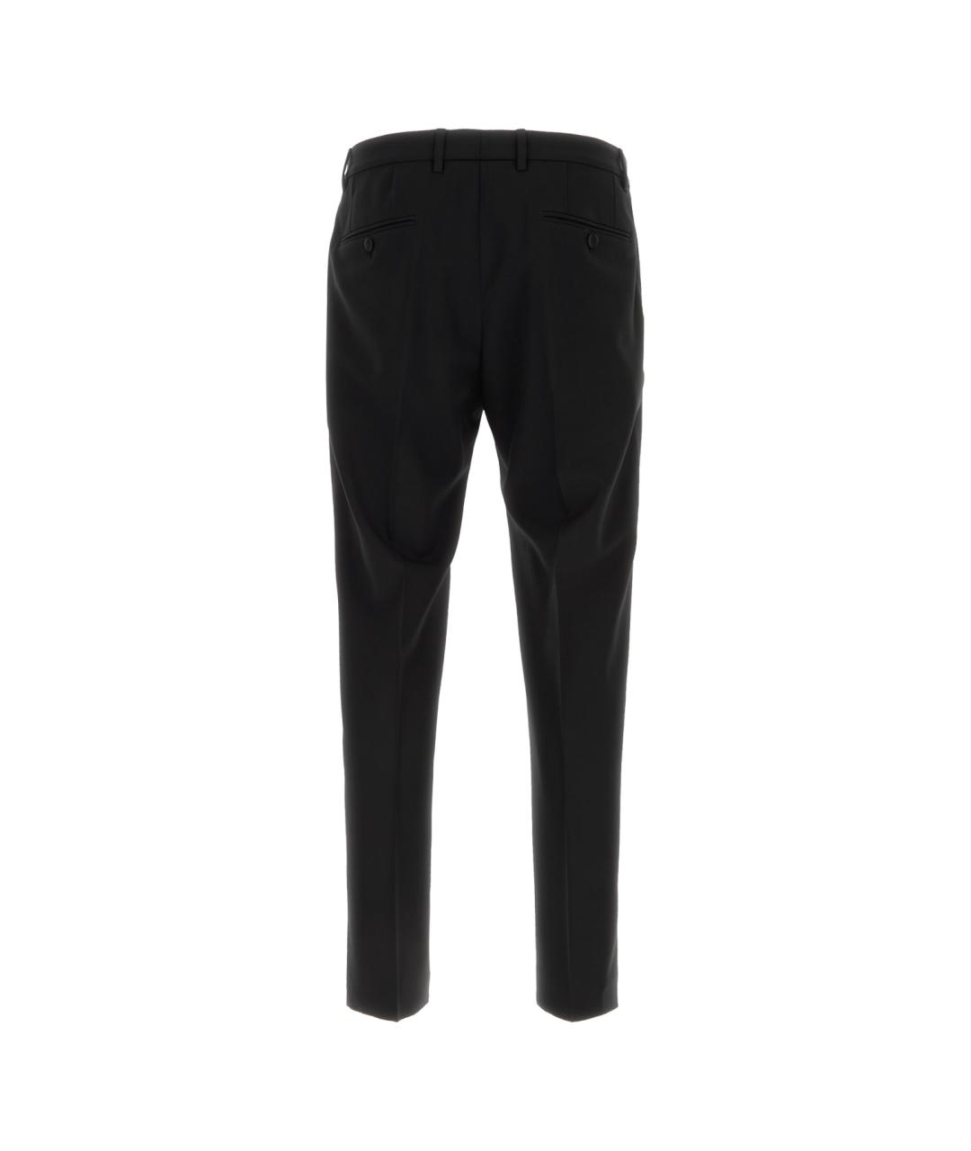 DOLCE&GABBANA Черные шерстяные повседневные брюки, фото 2
