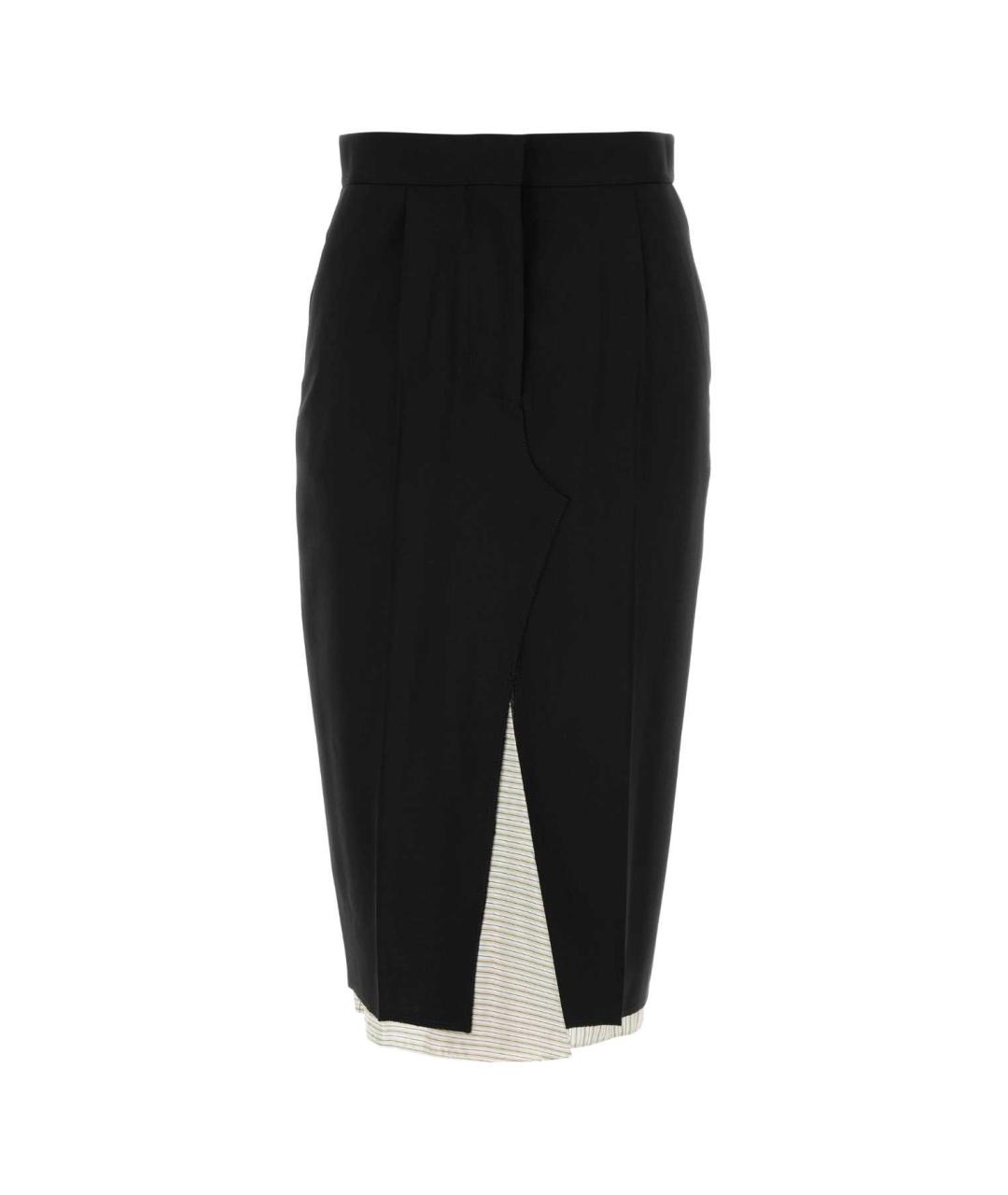 MARNI Черная шерстяная юбка миди, фото 1