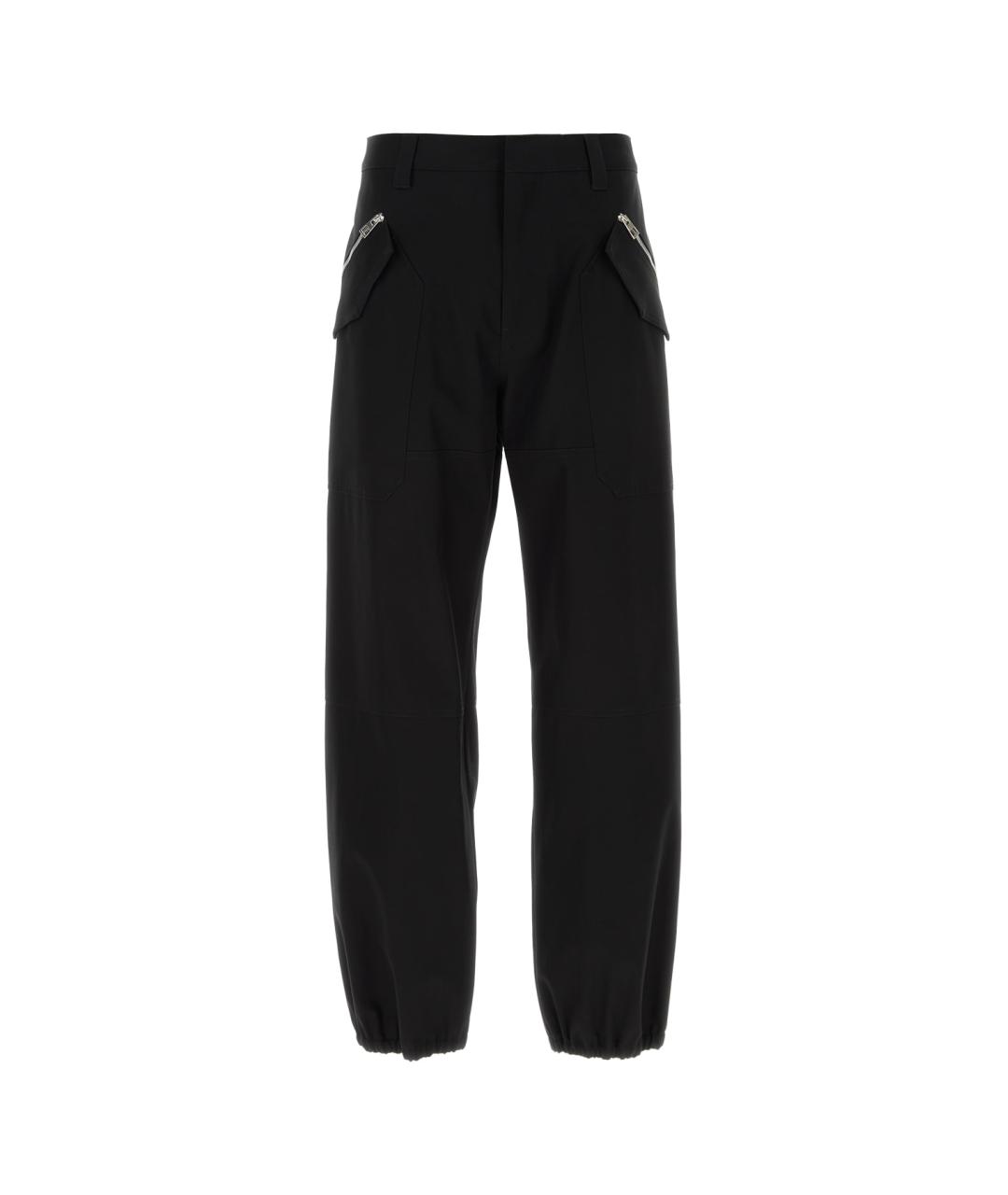 LOEWE Черные полиэстеровые повседневные брюки, фото 1