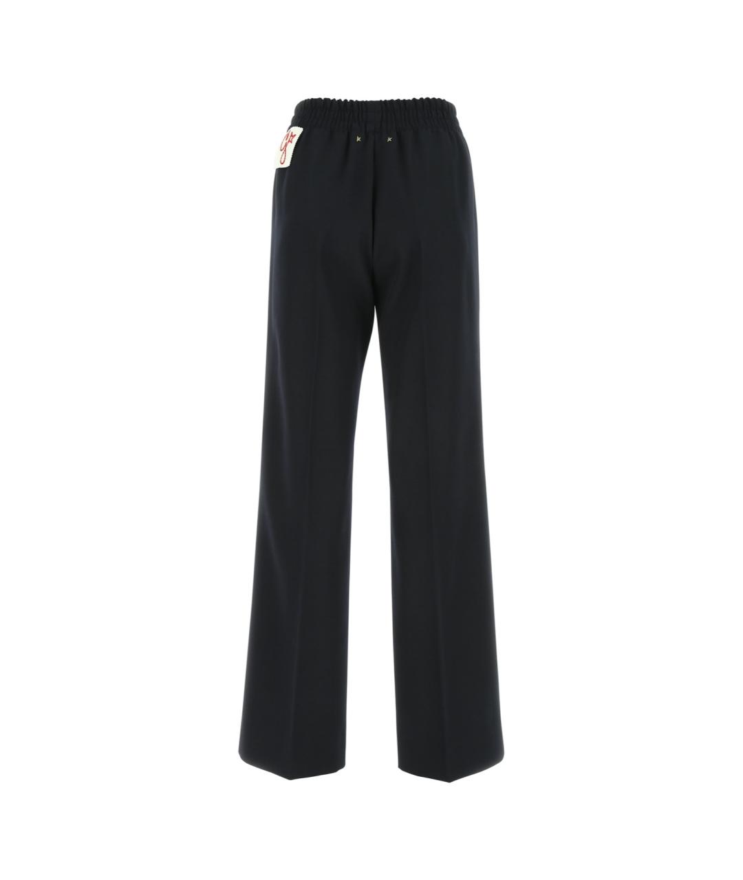 GOLDEN GOOSE DELUXE BRAND Черные полиэстеровые прямые брюки, фото 2