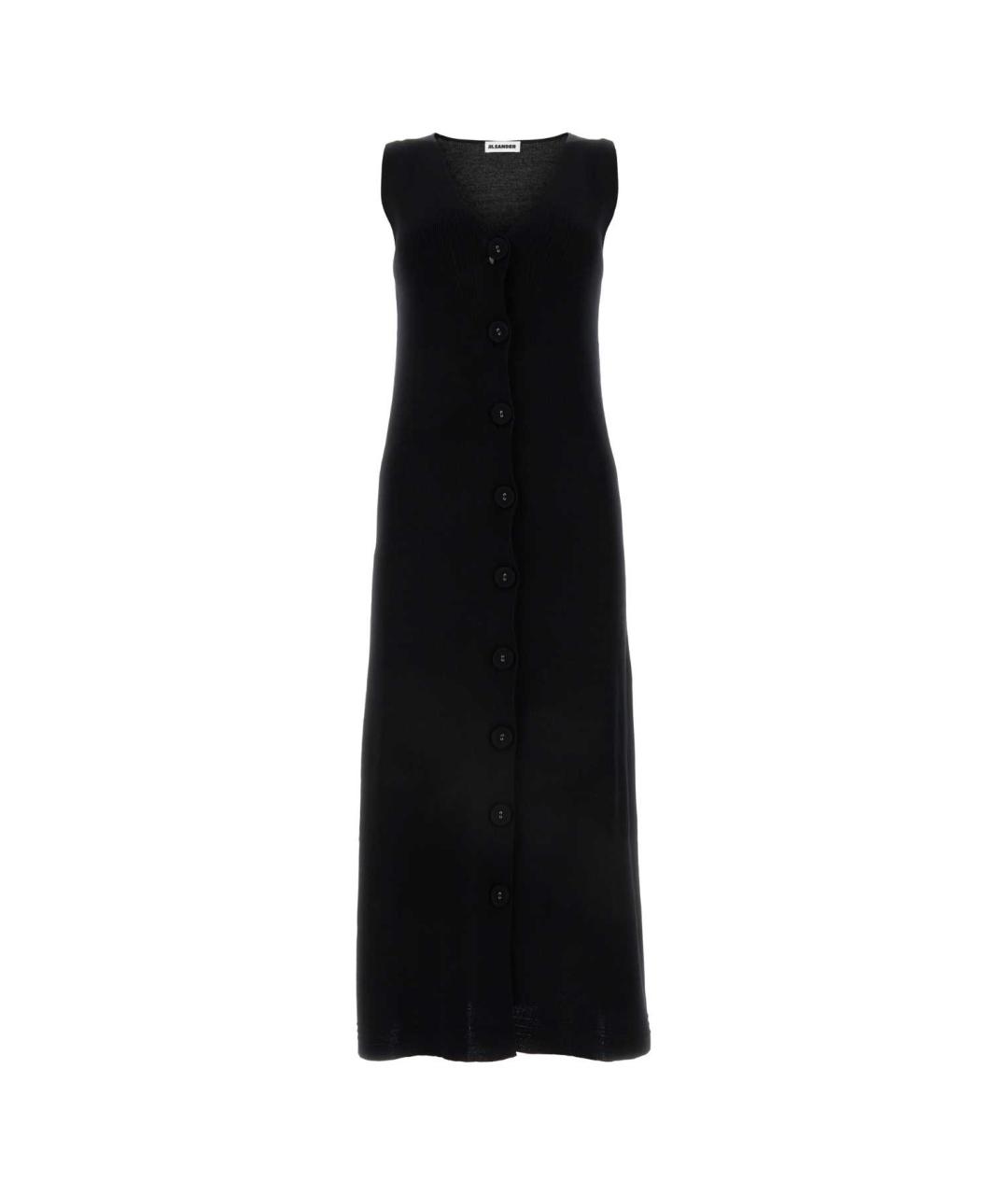 JIL SANDER Черное хлопковое повседневное платье, фото 1