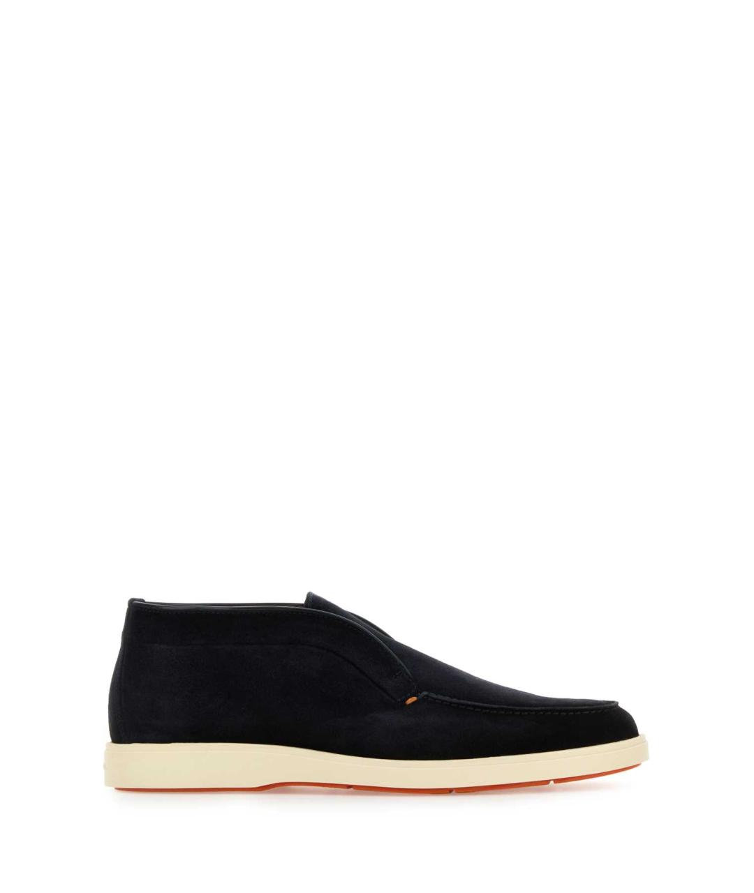SANTONI Синие замшевые низкие ботинки, фото 1