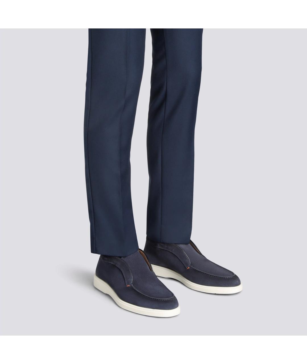 SANTONI Синие замшевые низкие ботинки, фото 3