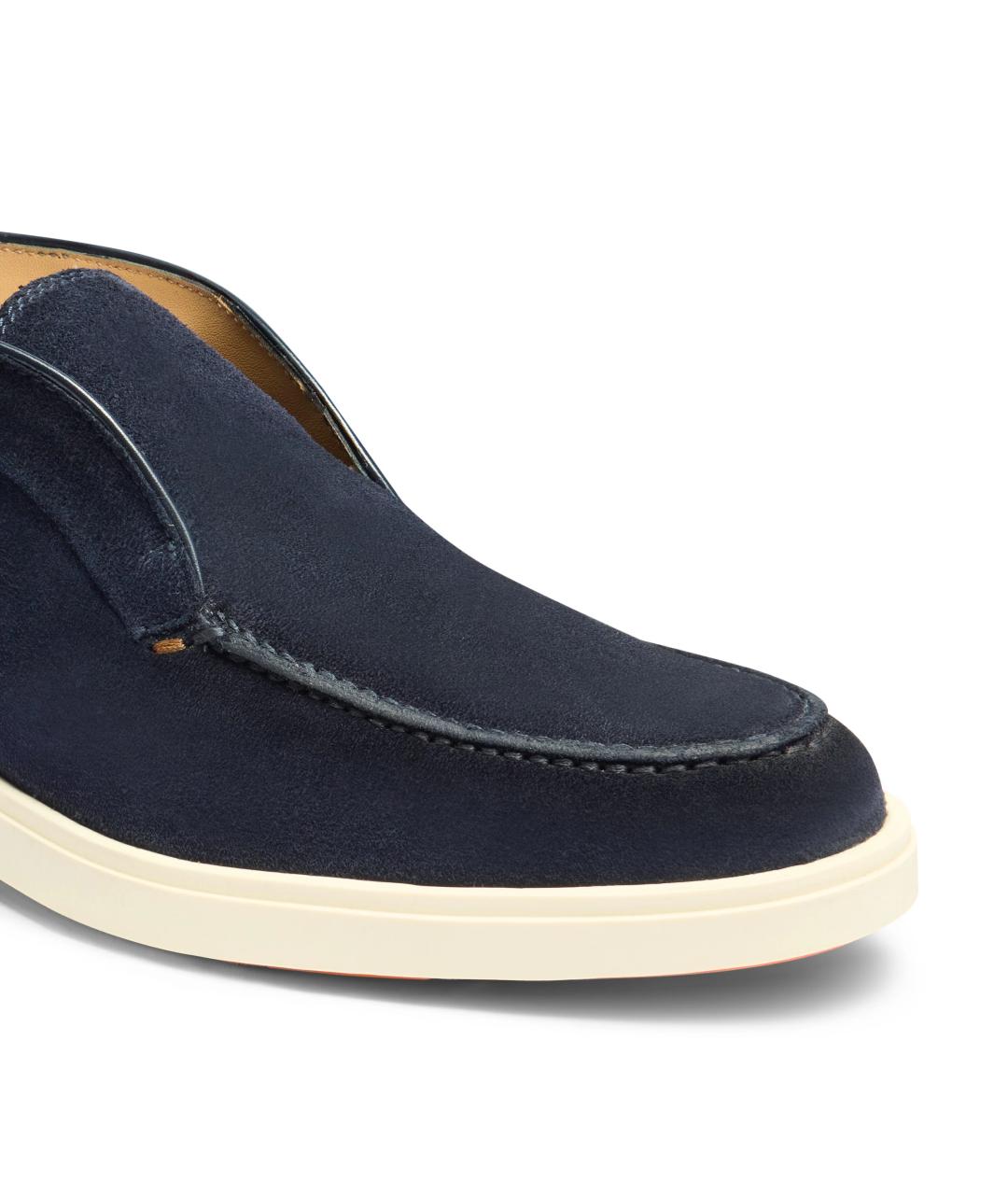 SANTONI Синие замшевые низкие ботинки, фото 4