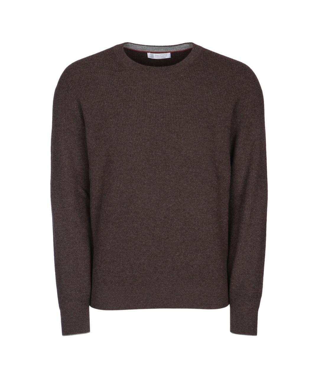 BRUNELLO CUCINELLI Коричневый джемпер / свитер, фото 1