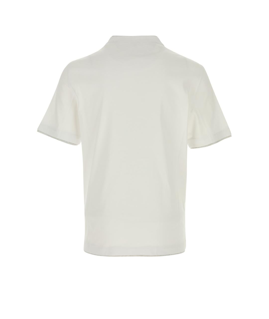 BRUNELLO CUCINELLI Белая хлопковая футболка, фото 2