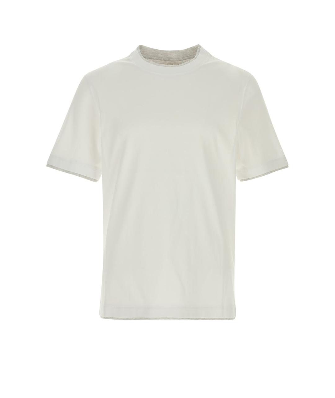 BRUNELLO CUCINELLI Белая хлопковая футболка, фото 1