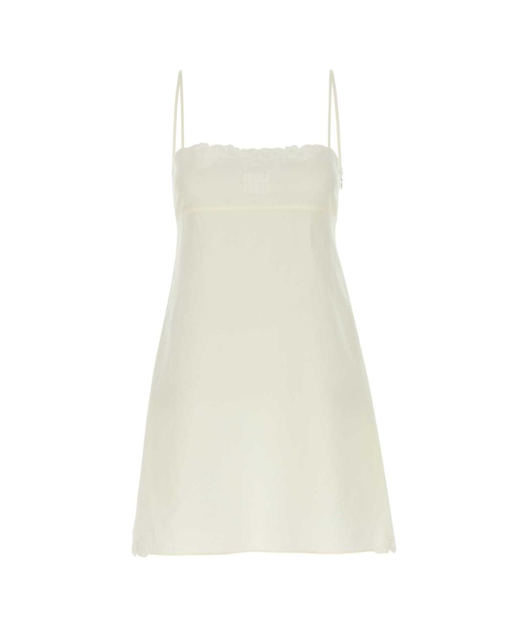 MIU MIU Белое льняное повседневное платье, фото 1
