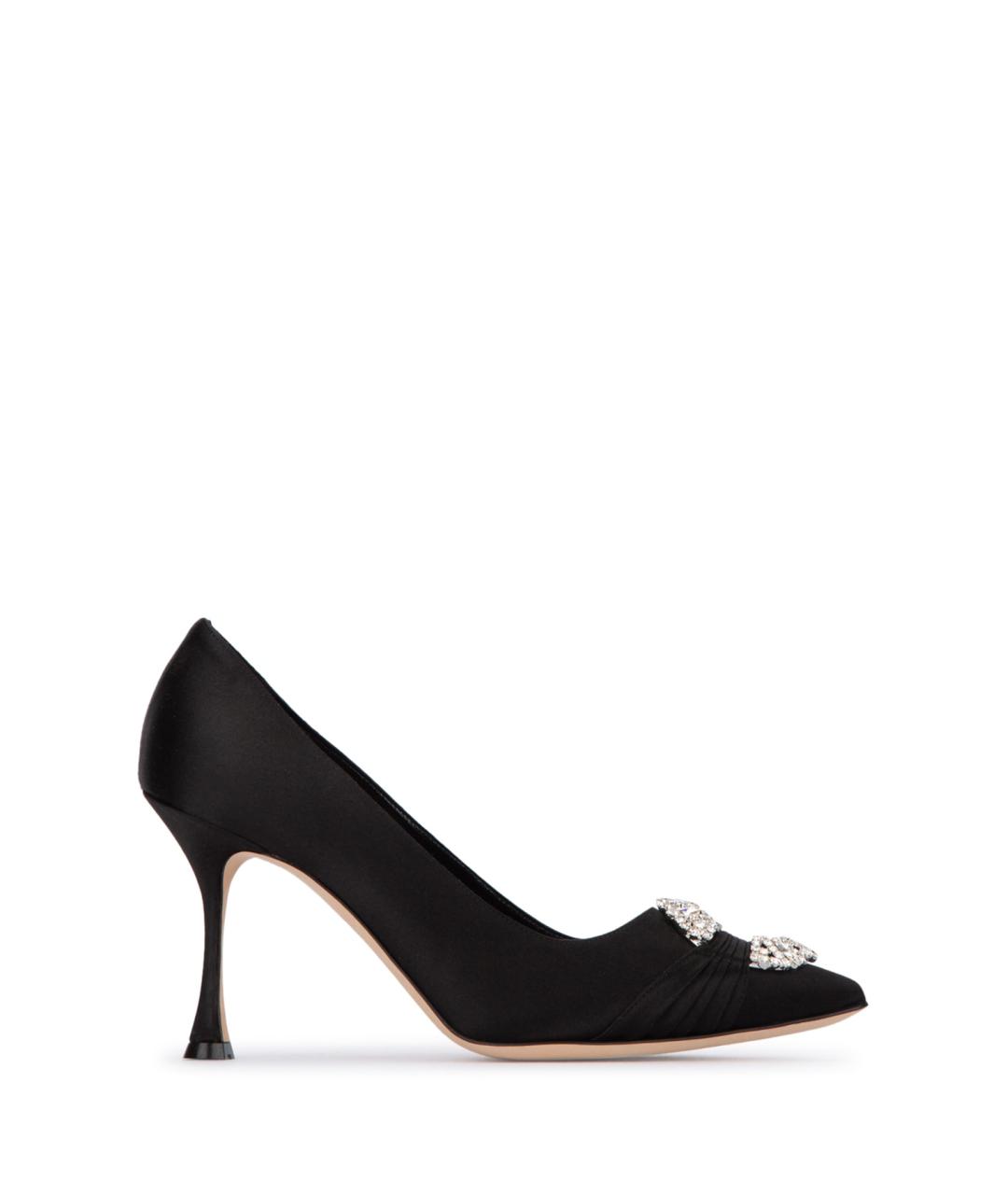 MANOLO BLAHNIK Черные текстильные туфли, фото 1