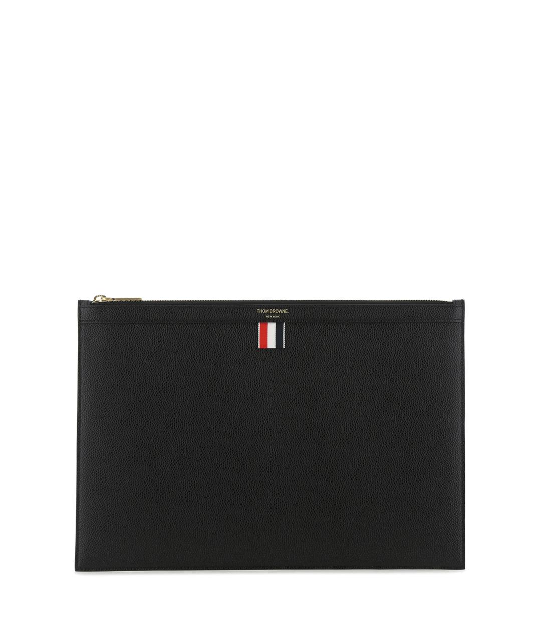 THOM BROWNE Черный кожаный кошелек, фото 1