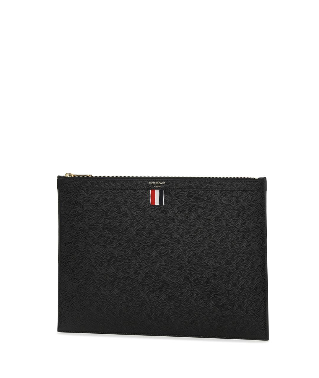 THOM BROWNE Черный кожаный кошелек, фото 2