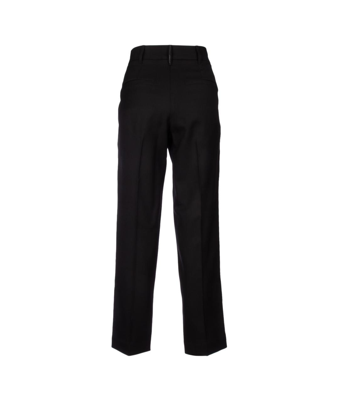 BRUNELLO CUCINELLI Черные хлопковые прямые брюки, фото 2