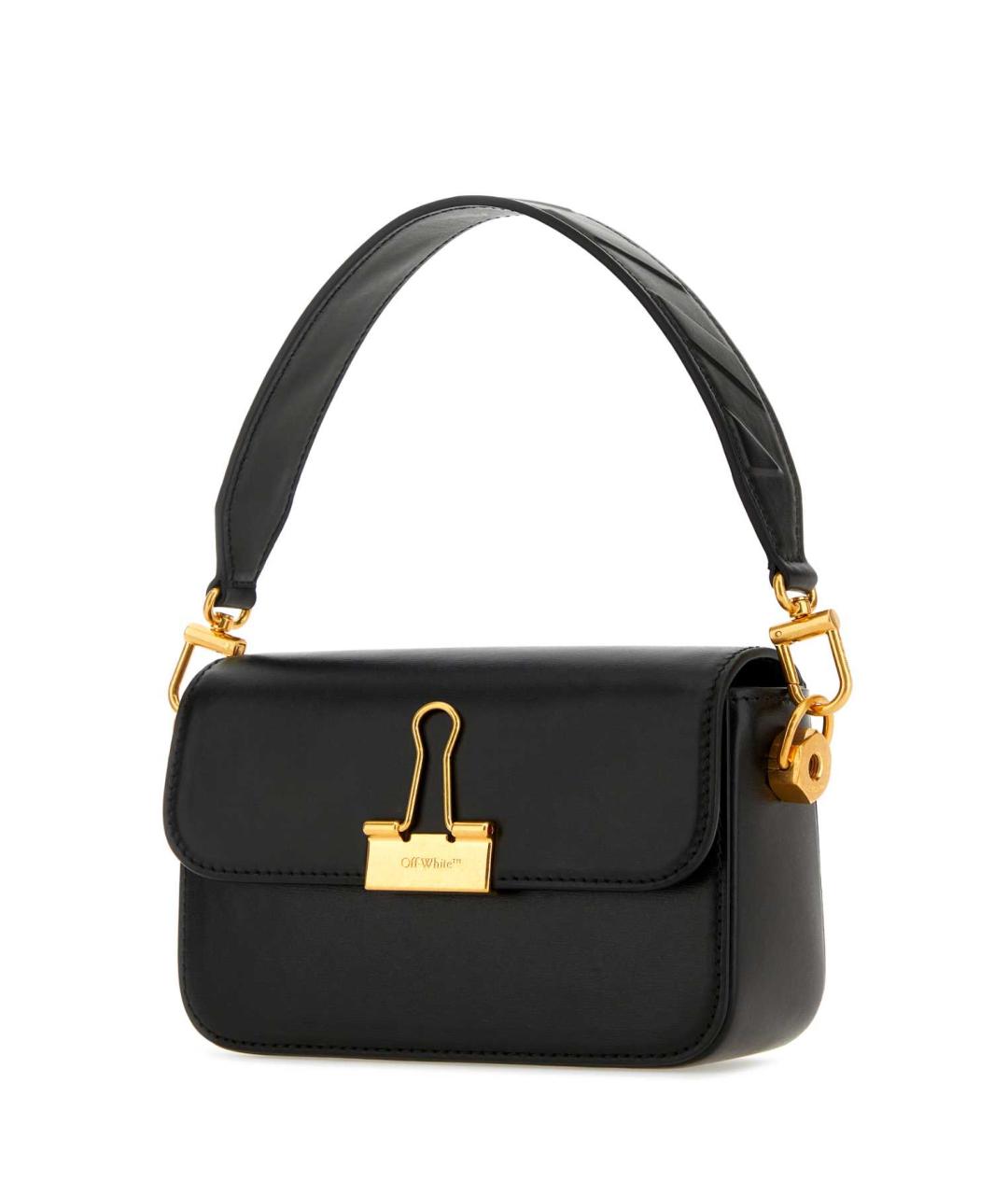 OFF-WHITE Черная кожаная сумка через плечо, фото 2
