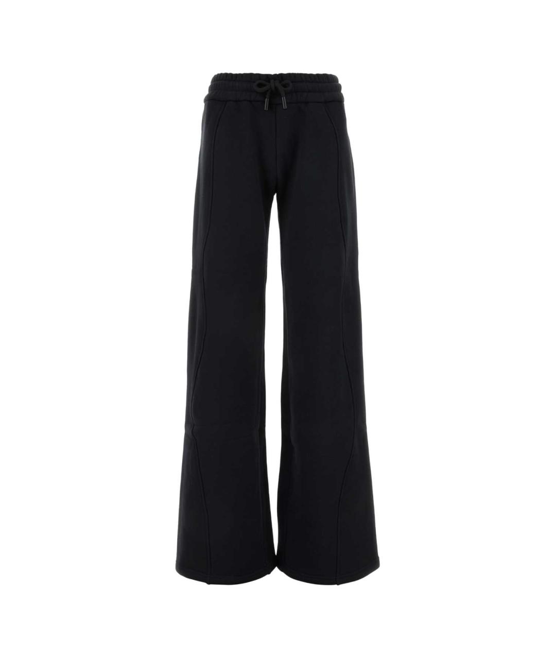 OFF-WHITE Черные хлопковые прямые брюки, фото 1