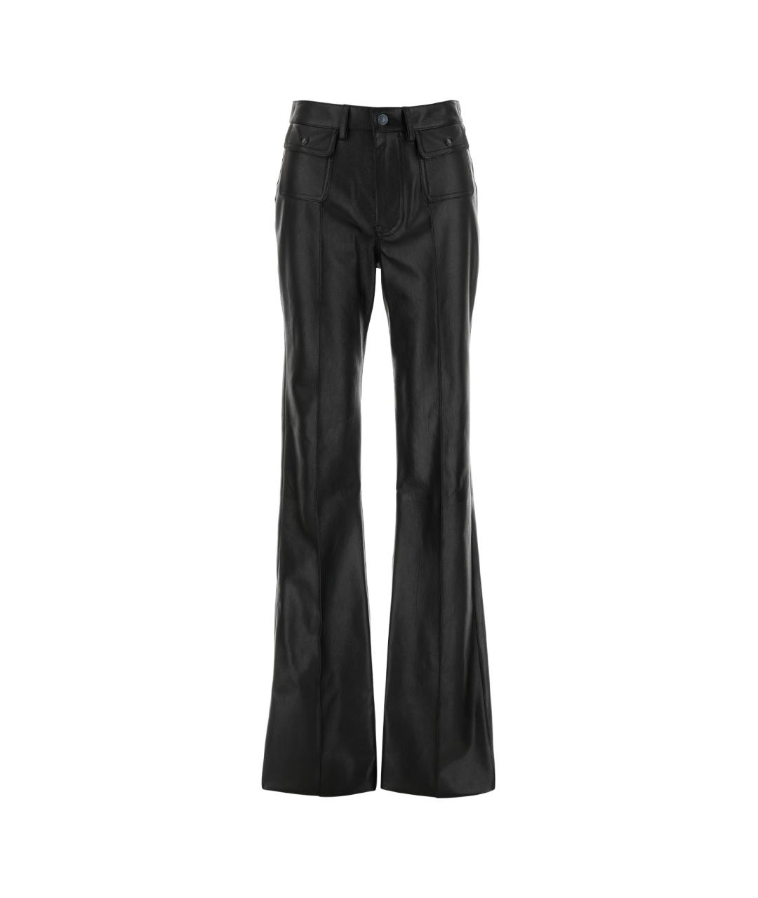 TOM FORD Черные кожаные прямые брюки, фото 1
