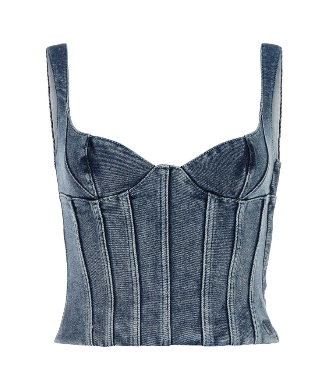 OFF-WHITE Синий деним корсет, фото 1