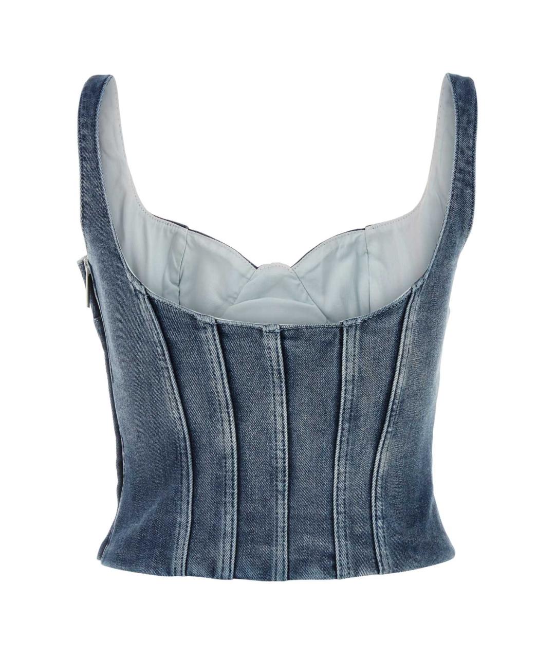 OFF-WHITE Синий деним корсет, фото 2