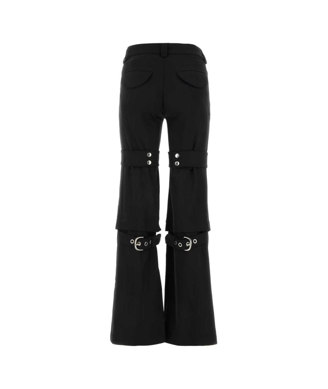 OFF-WHITE Черные полиэстеровые прямые брюки, фото 2
