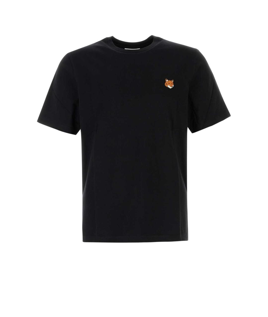MAISON KITSUNE Черная хлопковая футболка, фото 1