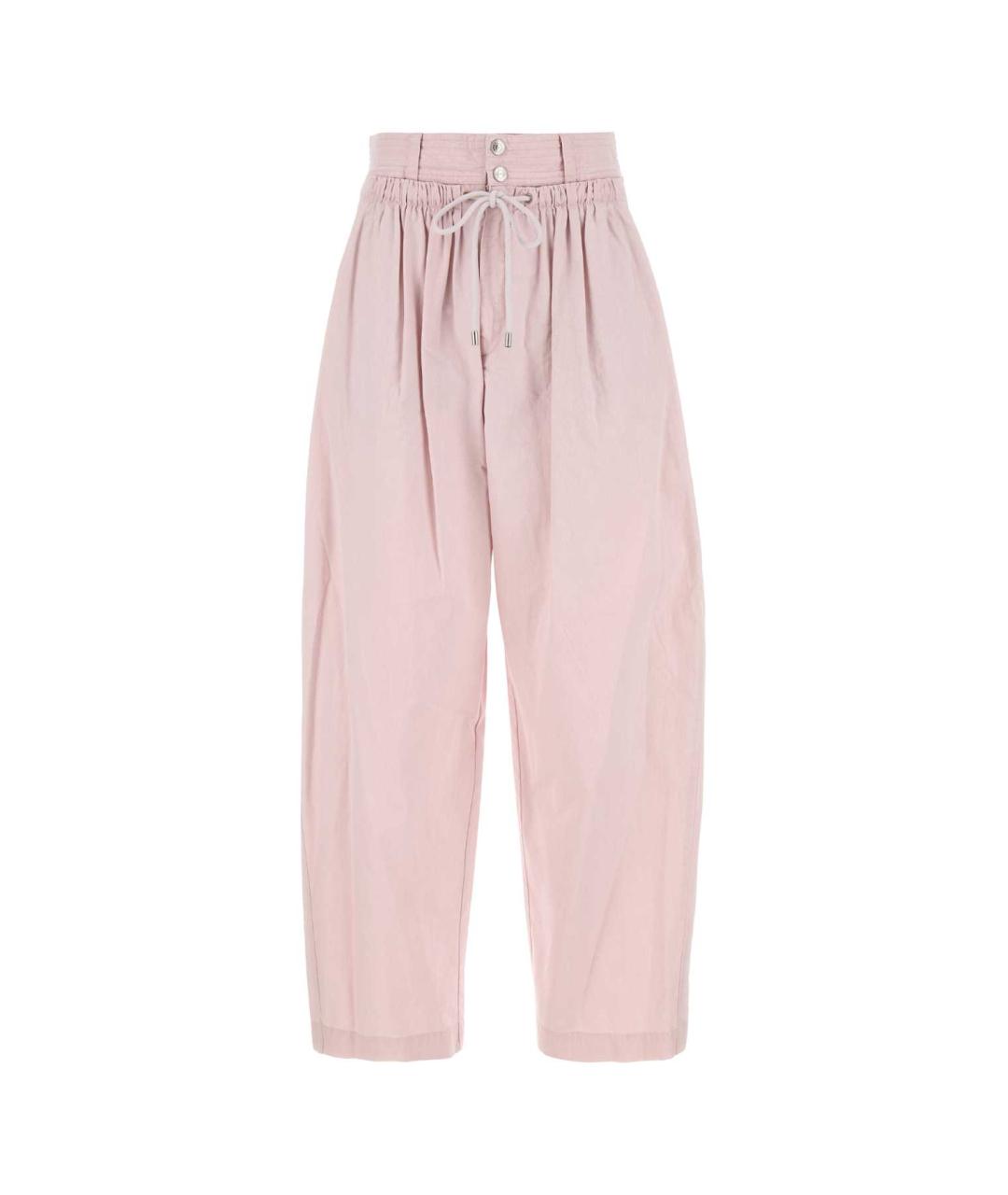 ISABEL MARANT Розовые хлопковые прямые брюки, фото 1
