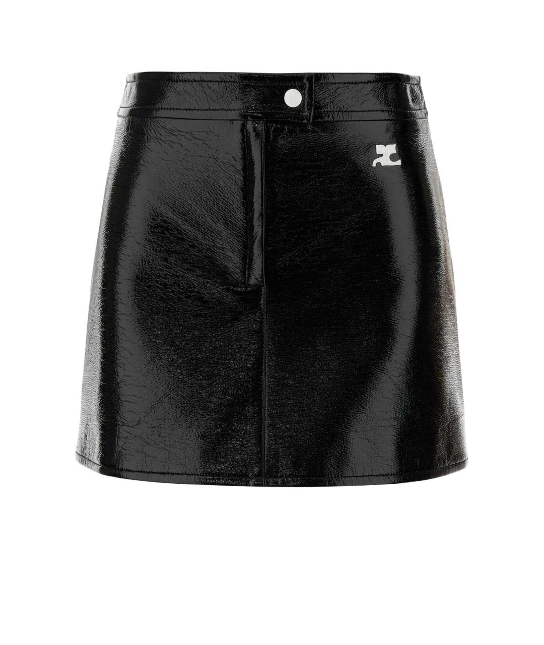 COURREGES Черная хлопковая юбка мини, фото 1