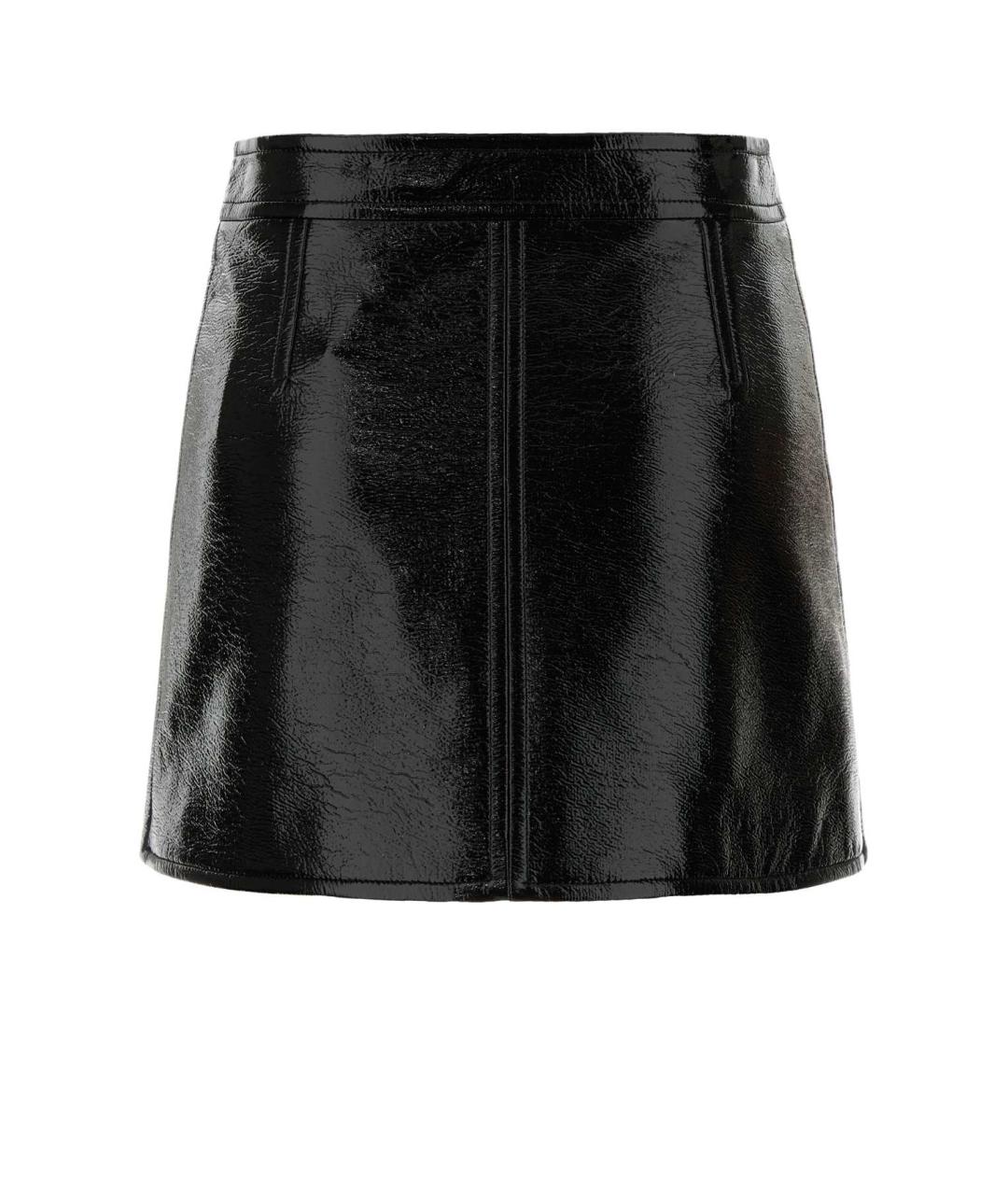 COURREGES Черная хлопковая юбка мини, фото 2