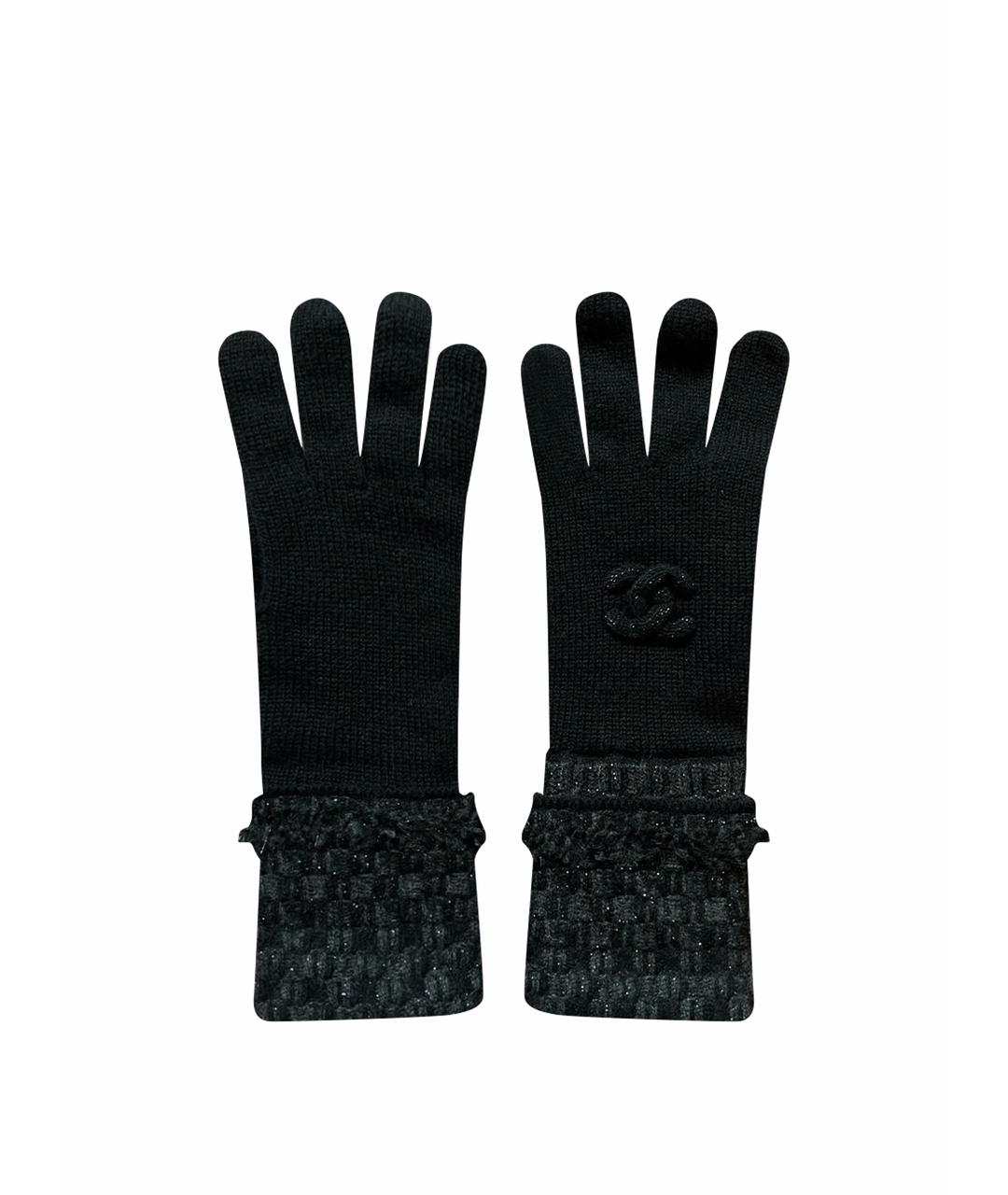 CHANEL PRE-OWNED Черные кашемировые перчатки, фото 1