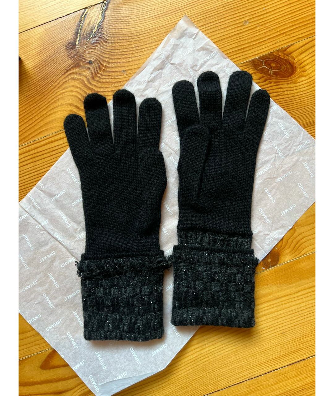 CHANEL Черные кашемировые перчатки, фото 2