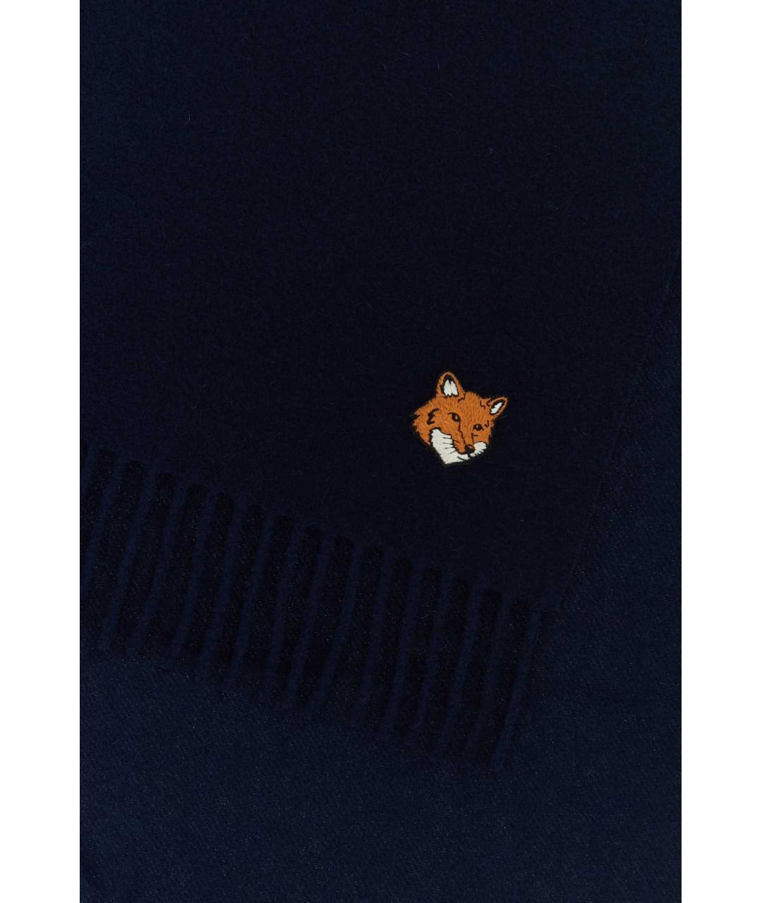MAISON KITSUNE Синий шерстяной шарф, фото 2