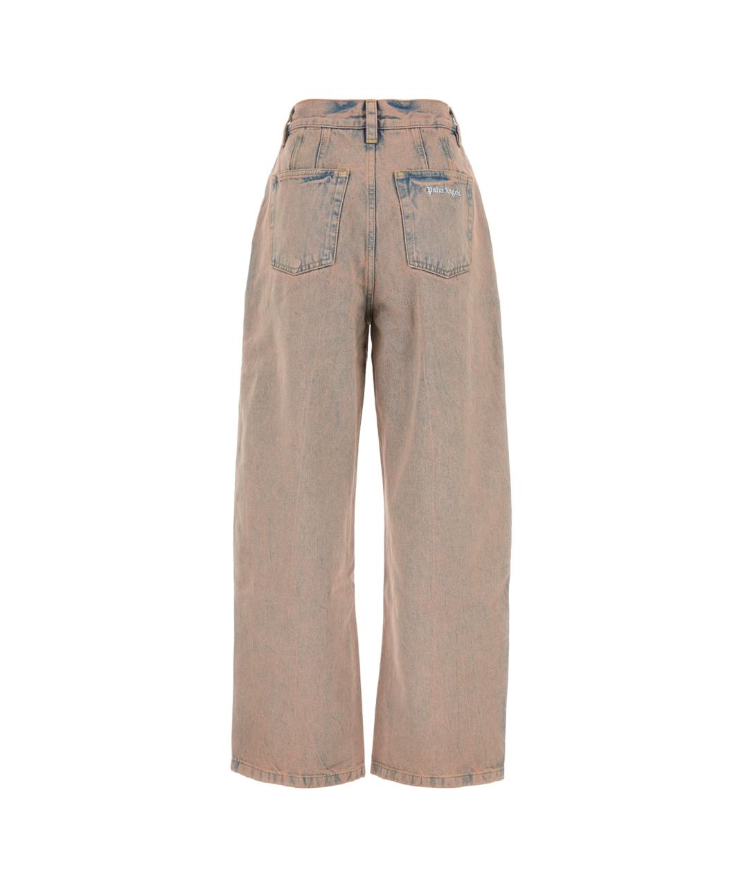 PALM ANGELS Розовые хлопко-полиэстеровые прямые джинсы, фото 2