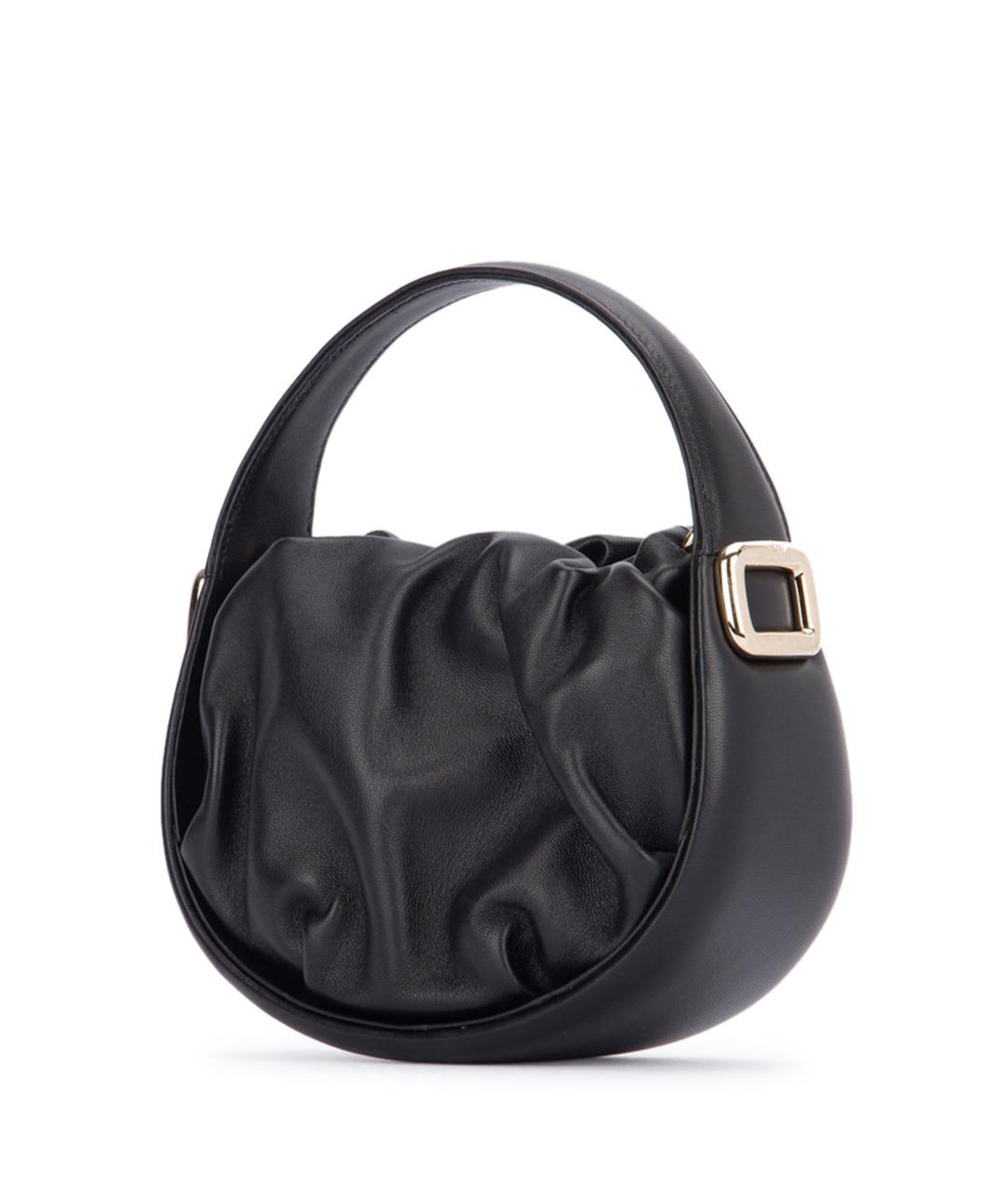 ROGER VIVIER Черная кожаная сумка с короткими ручками, фото 2