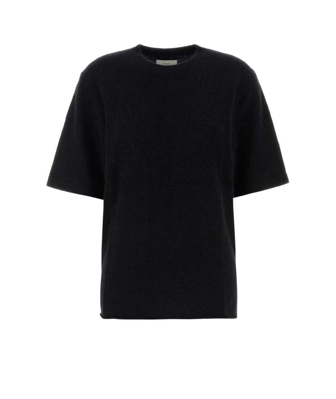 LOULOU STUDIO Черная шерстяная футболка, фото 1