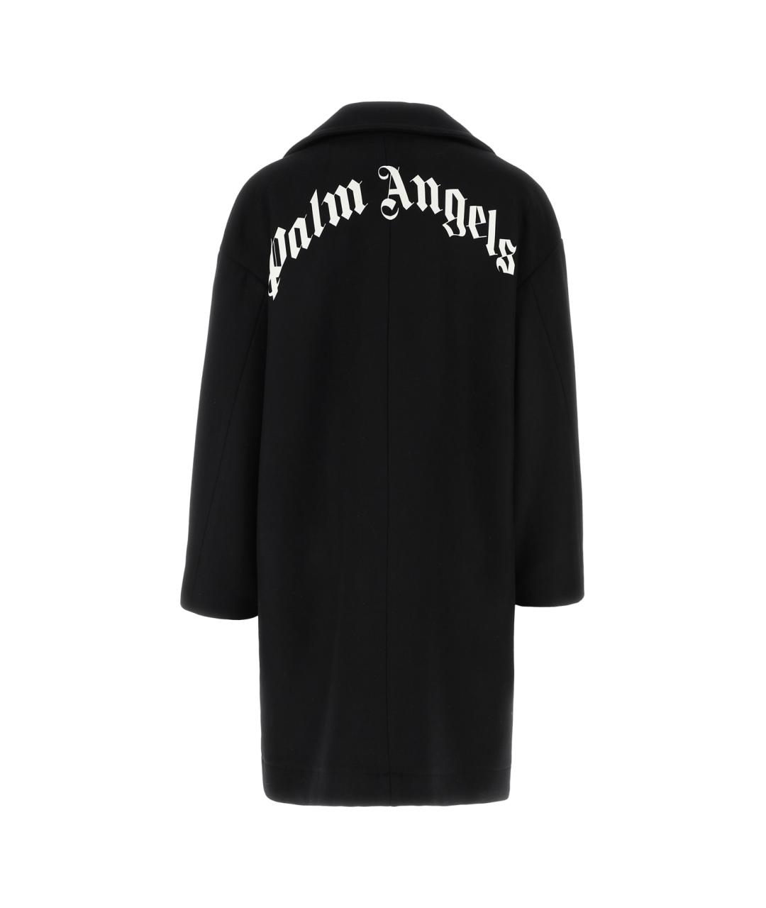 PALM ANGELS Черное шерстяное пальто, фото 2