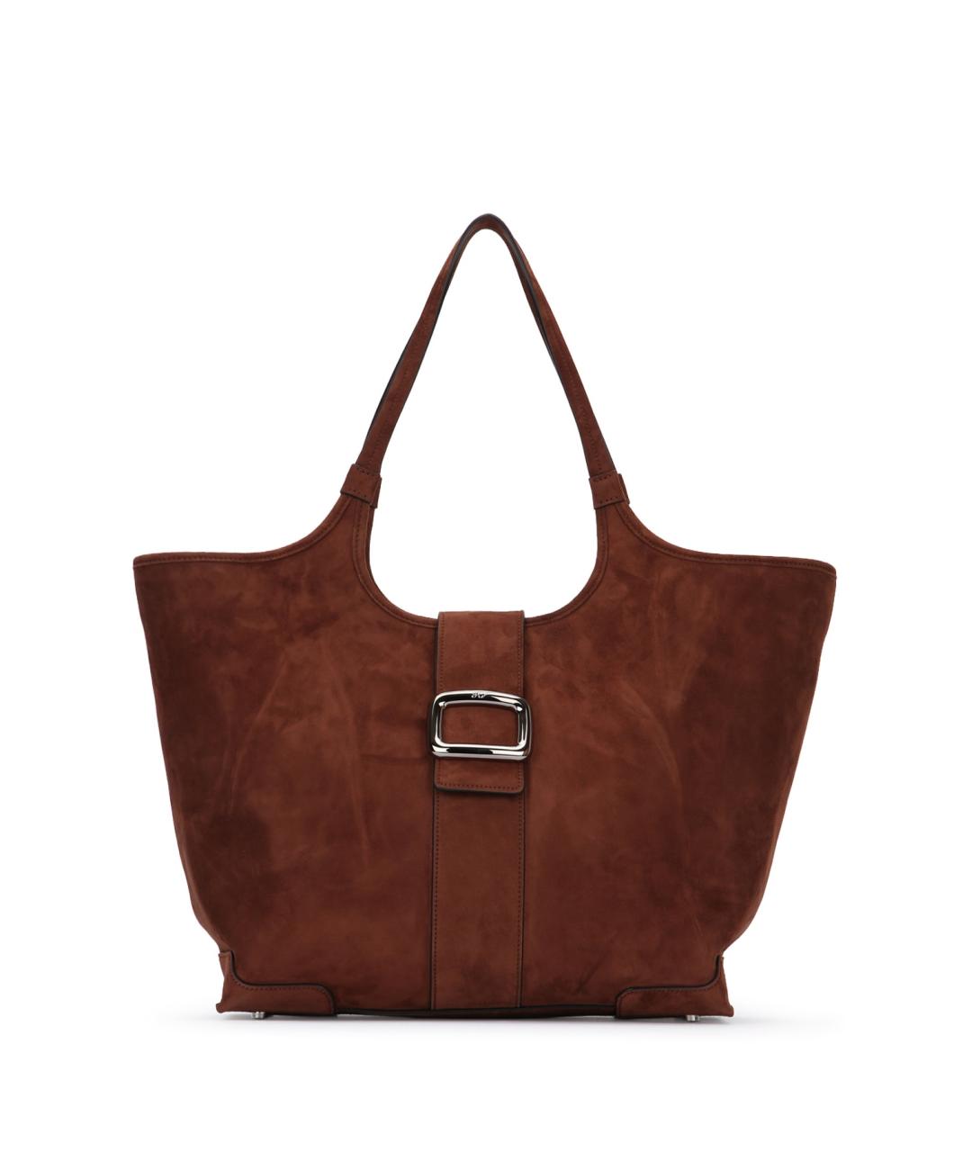 ROGER VIVIER Коричневая замшевая сумка с короткими ручками, фото 1