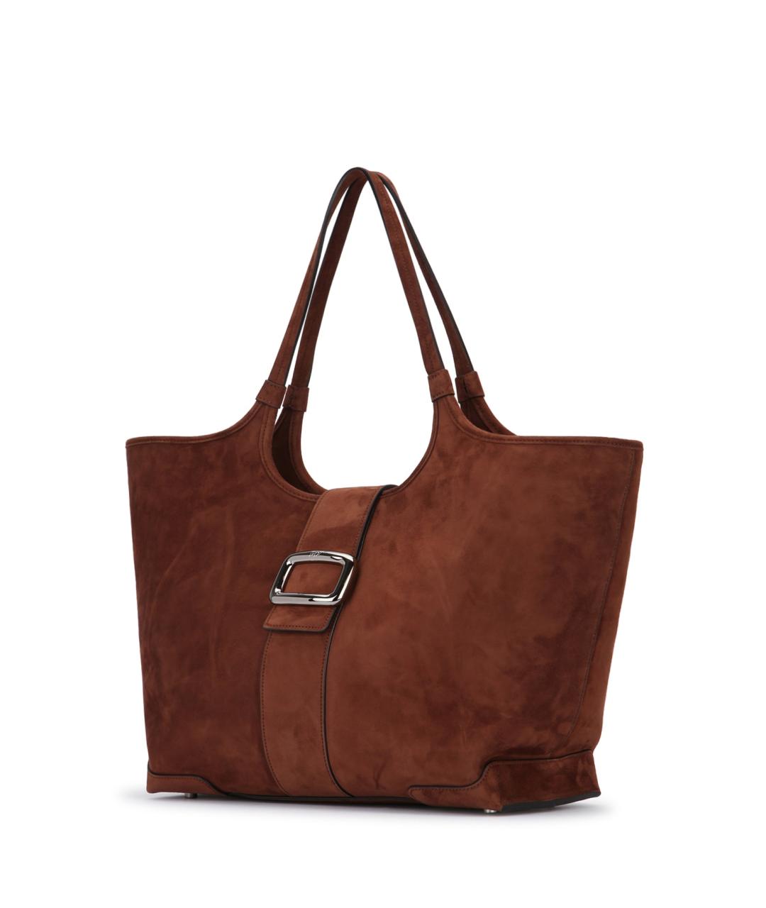 ROGER VIVIER Коричневая замшевая сумка с короткими ручками, фото 2