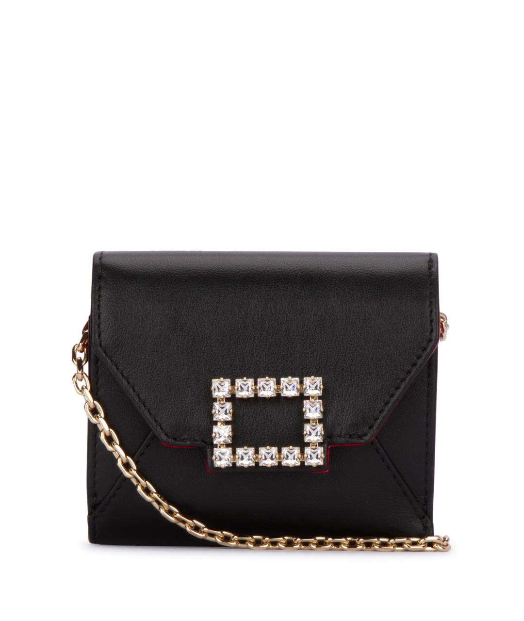 ROGER VIVIER Черный кожаный кошелек, фото 1