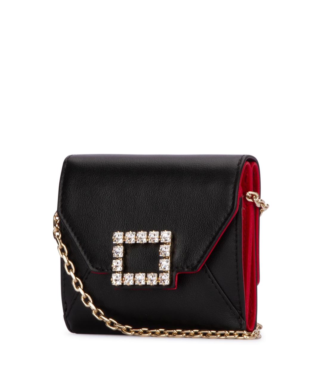 ROGER VIVIER Черный кожаный кошелек, фото 2