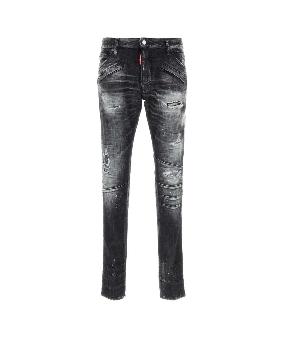 DSQUARED2 Серые хлопко-эластановые прямые джинсы, фото 1