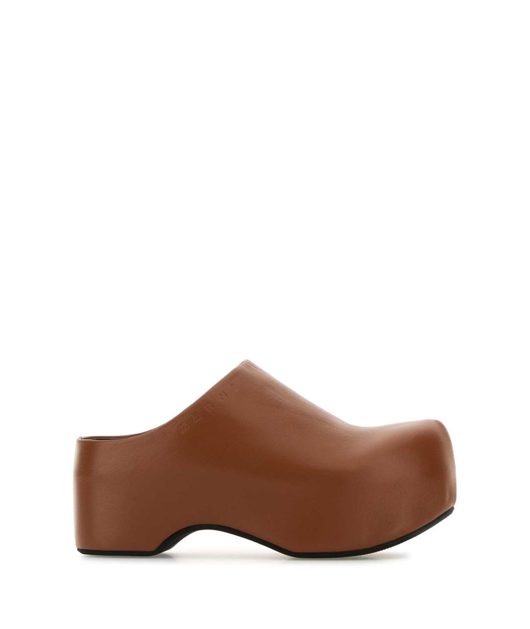 MARNI Бежевые кожаные мюли, фото 1