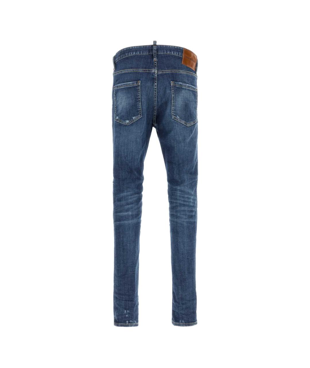 DSQUARED2 Синие хлопко-полиэстеровые джинсы скинни, фото 2