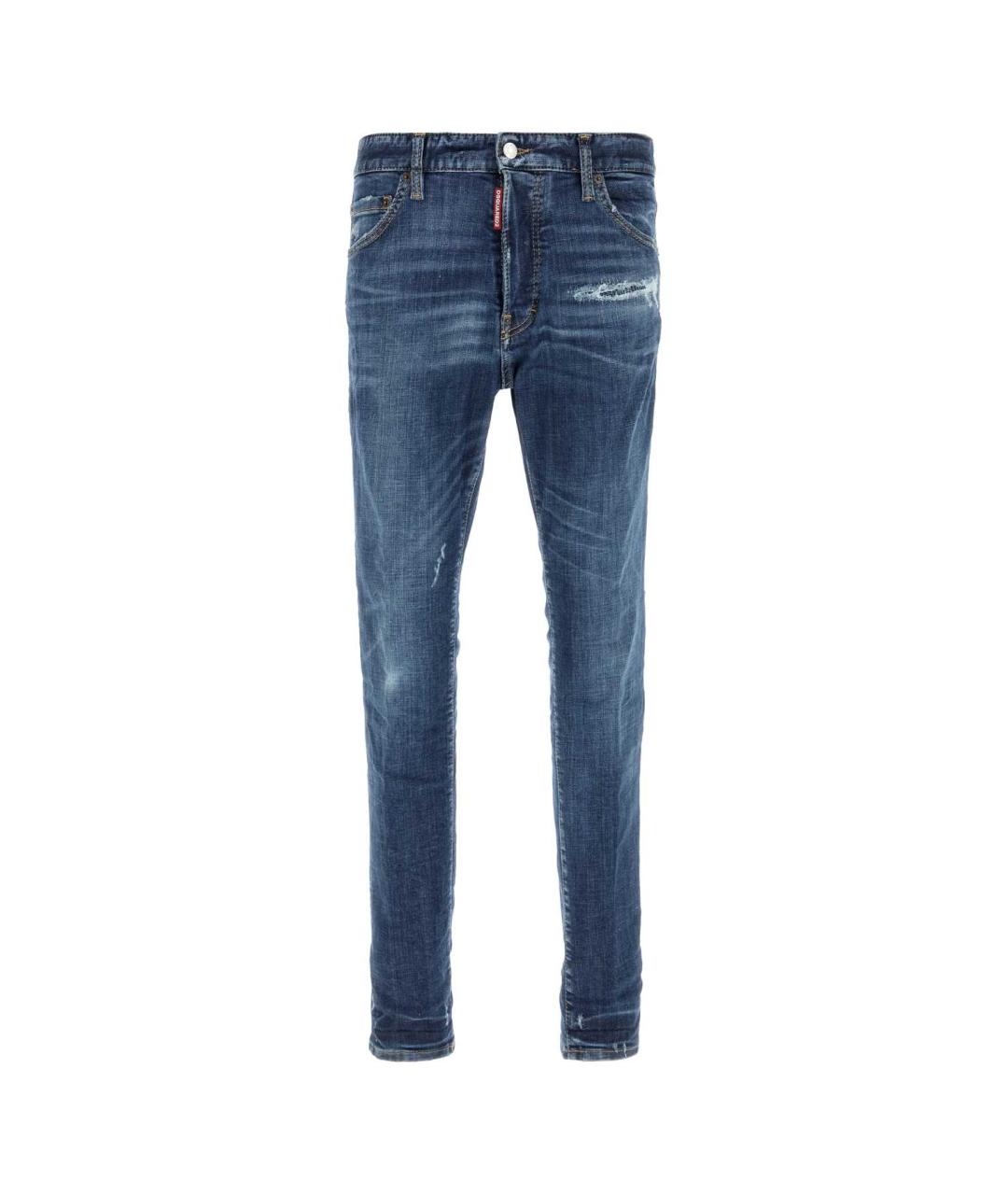 DSQUARED2 Синие хлопко-полиэстеровые джинсы скинни, фото 1