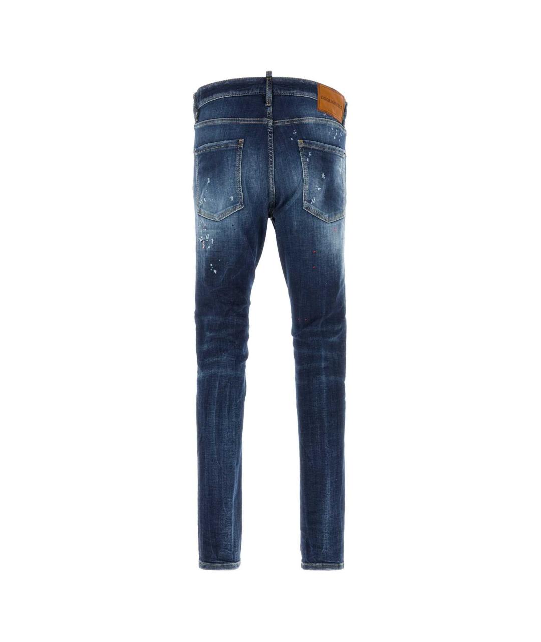 DSQUARED2 Синие хлопко-эластановые прямые джинсы, фото 2