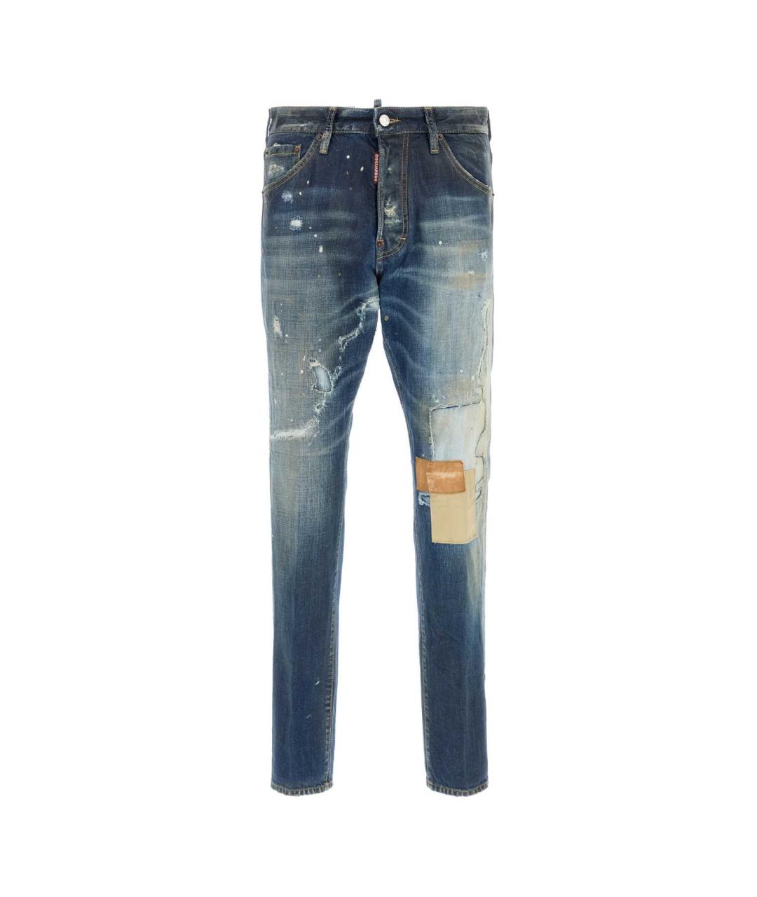 DSQUARED2 Синие хлопковые прямые джинсы, фото 1