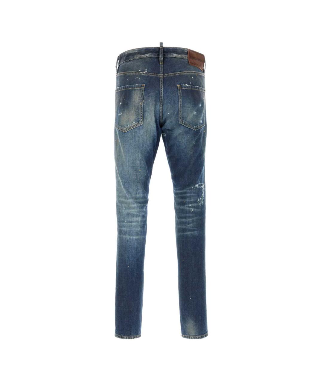 DSQUARED2 Синие хлопковые прямые джинсы, фото 2