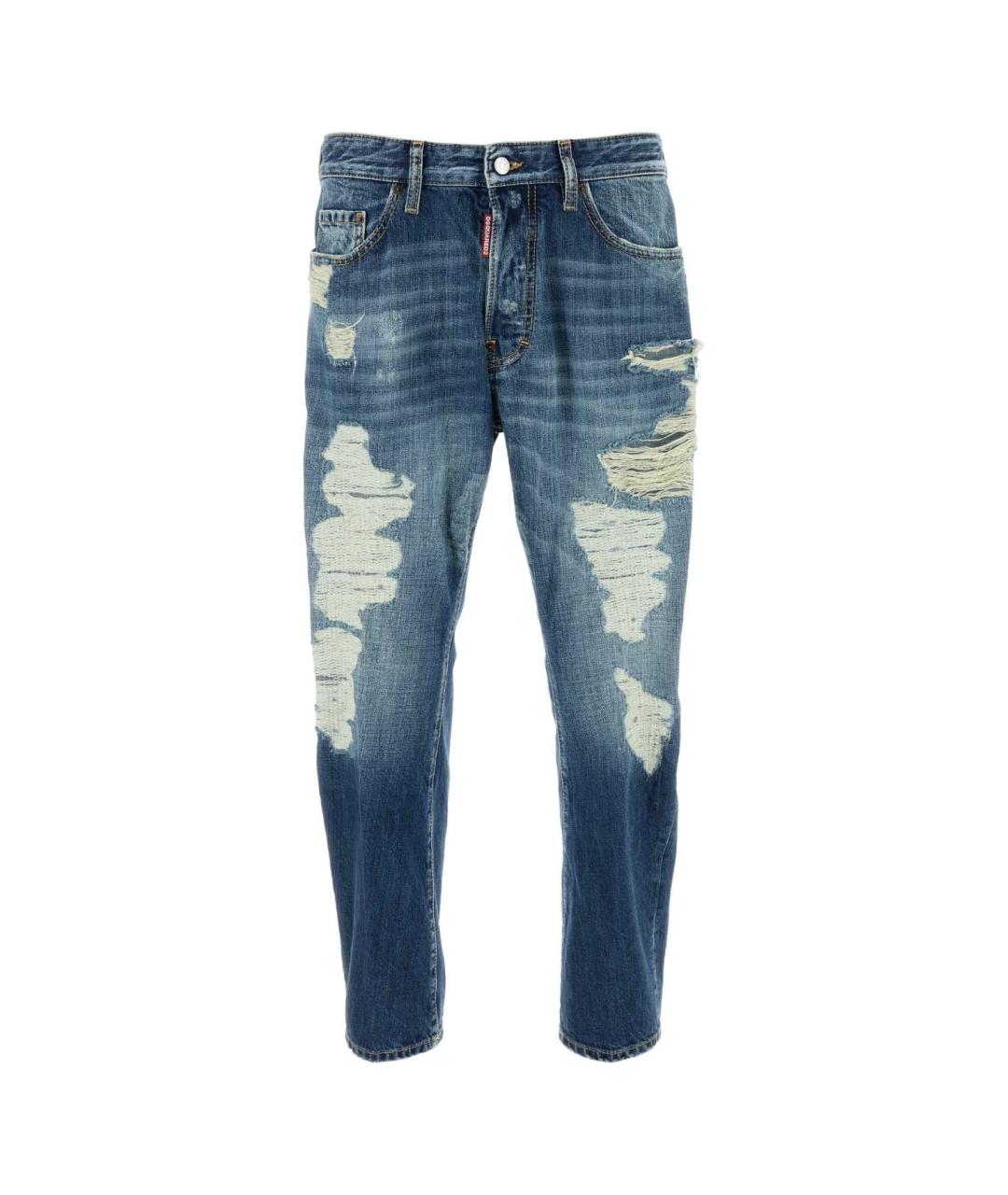 DSQUARED2 Синие хлопковые прямые джинсы, фото 1