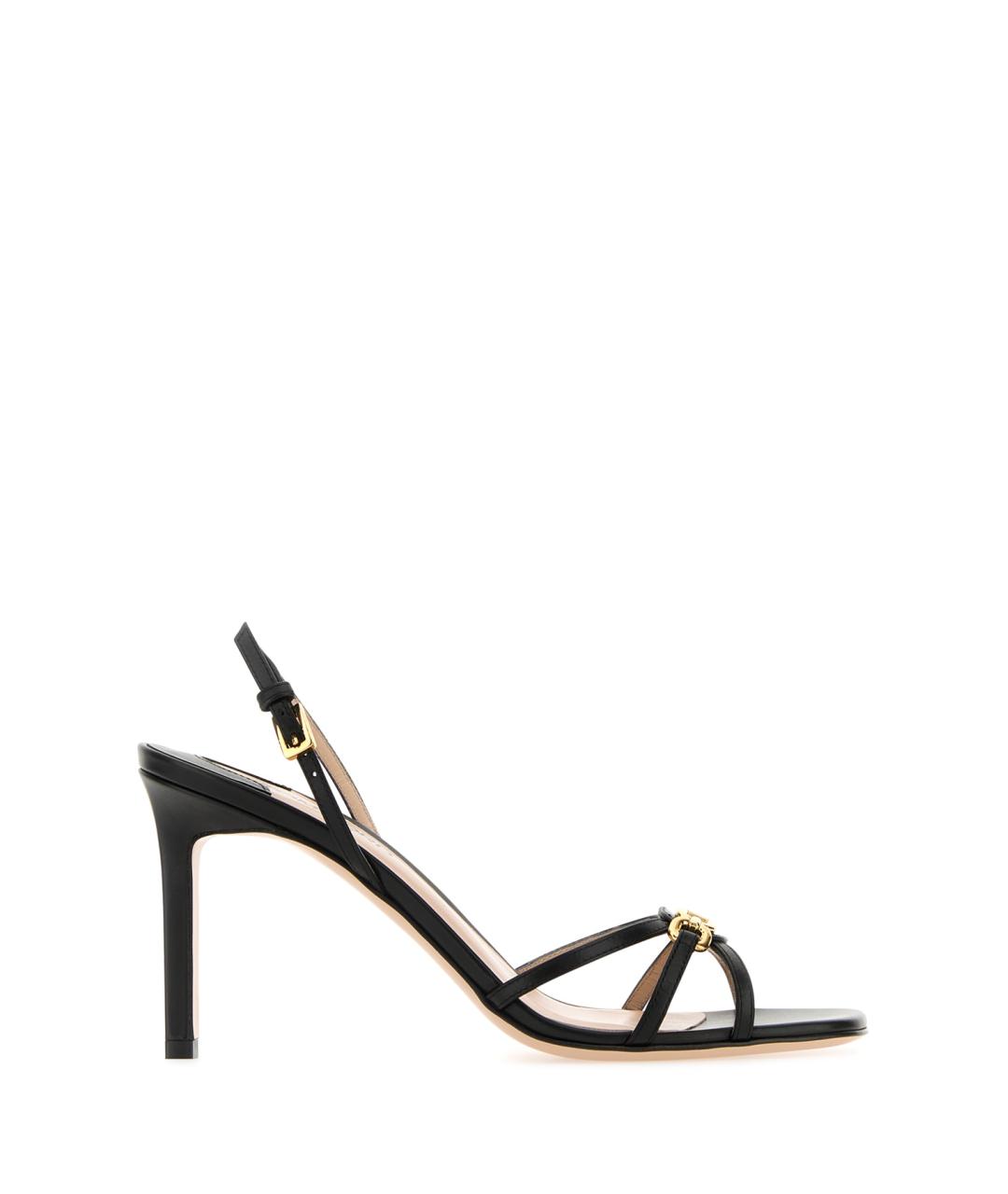 TOM FORD Черные кожаные босоножки, фото 1