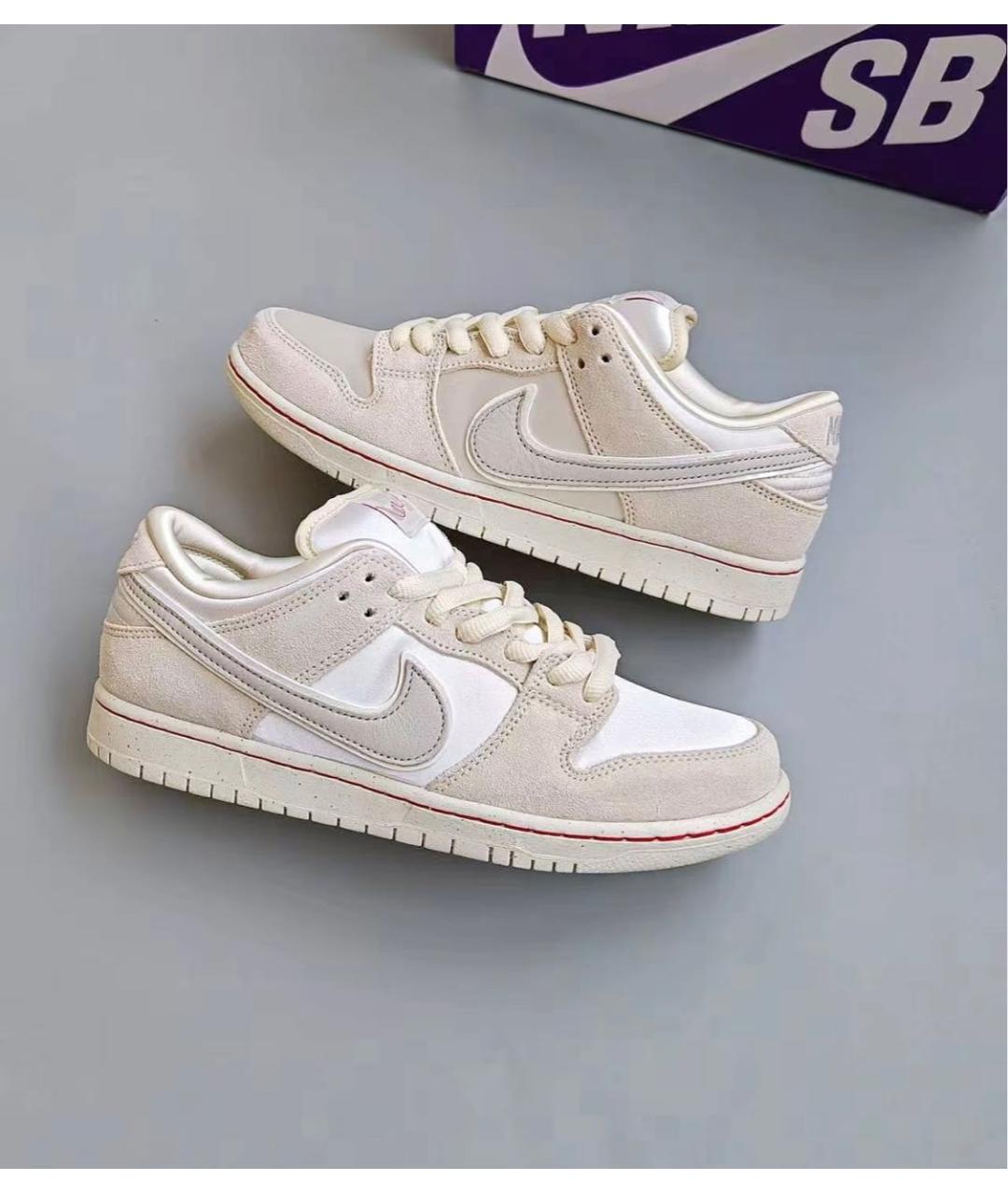 NIKE Бежевые замшевые кроссовки, фото 2