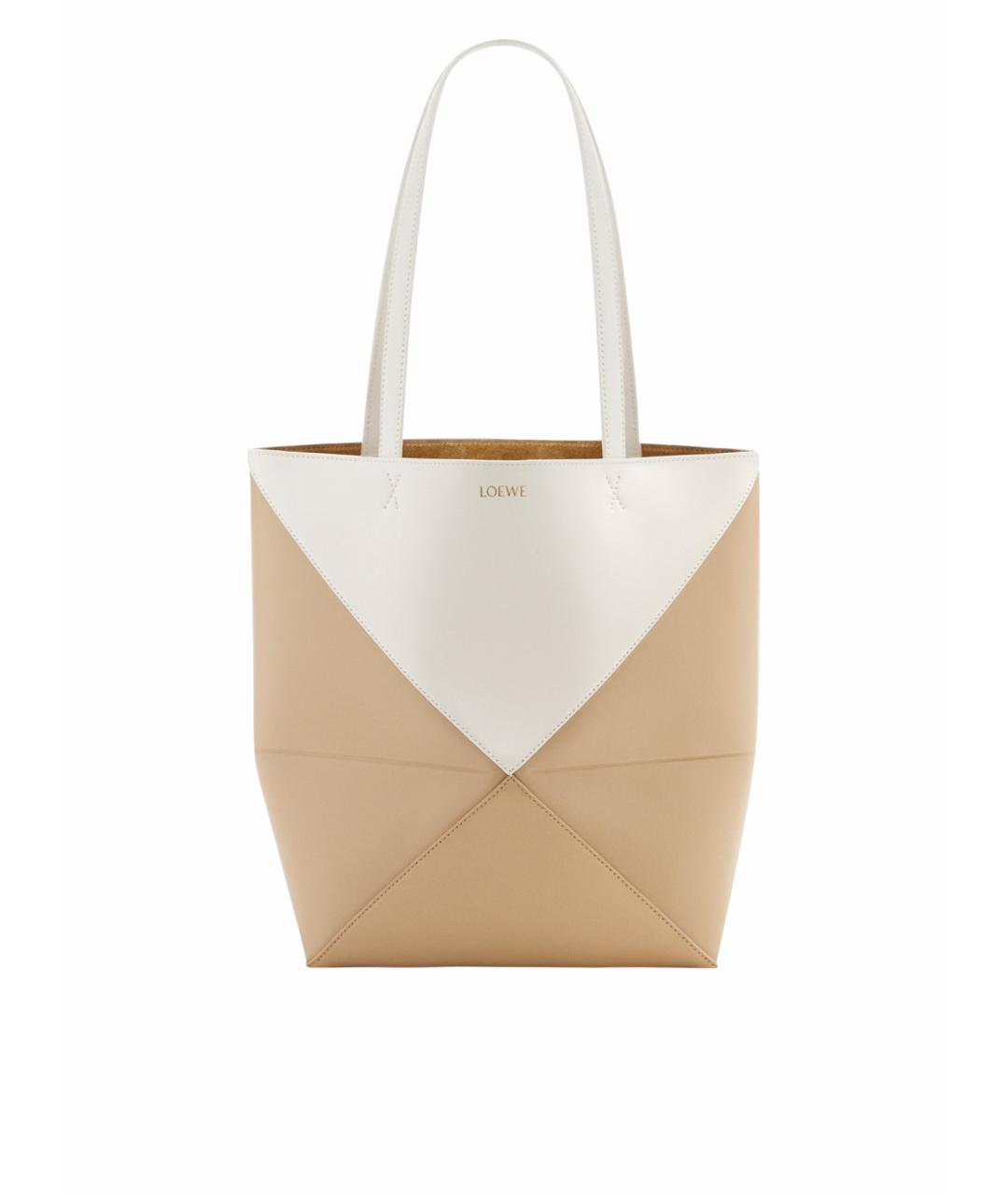 LOEWE Бежевая кожаная сумка тоут, фото 1